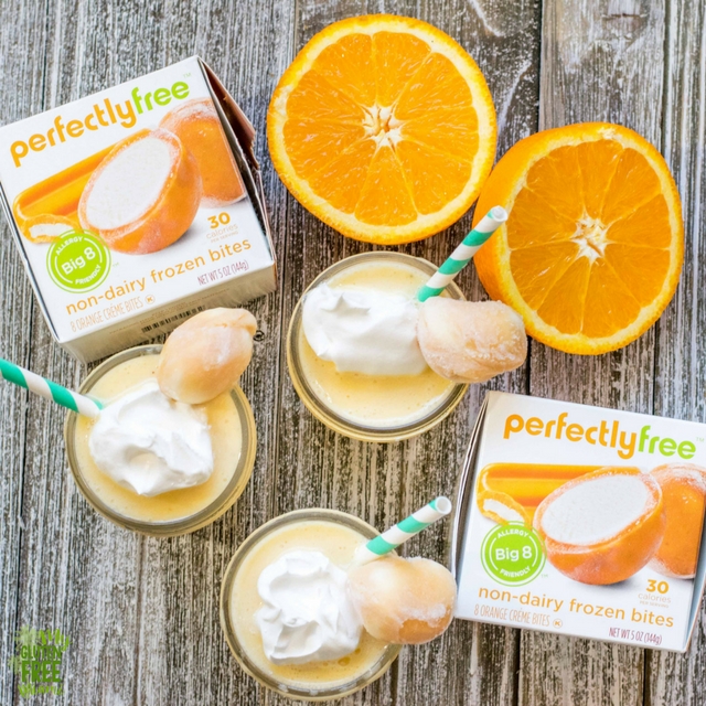 perfectlyfree orange creme frozen bites and smoothies in glasses
