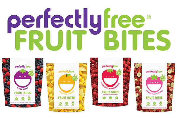 perfectlyfree Fruit Bites logo and packaging